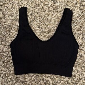 Aerie Black Ribbed Top